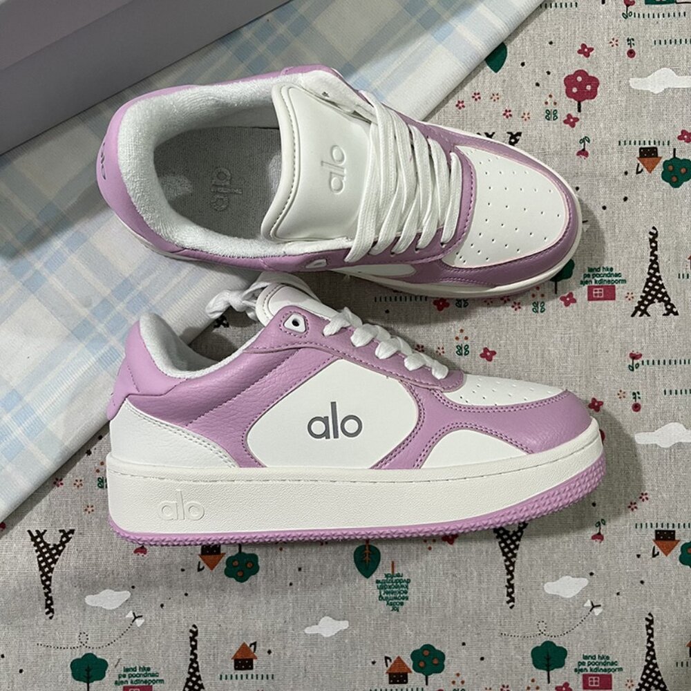 Alo Yoga Pink And White Platform Sneakers